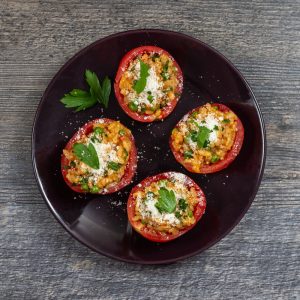 Risotto Stuffed Tomatoes